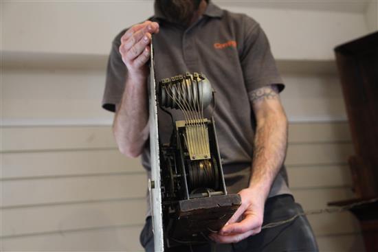 Martin Shreiner of Lancaster. A Federal American mahogany eight day longcase clock, H.9ft